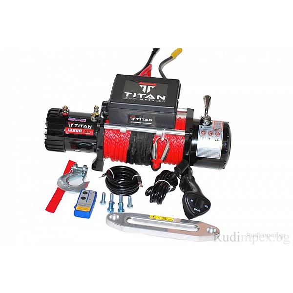 Εργάτης 12000 lbs, 12V, ηλεκτρικό, Titan, με συνθετικό σχοινί